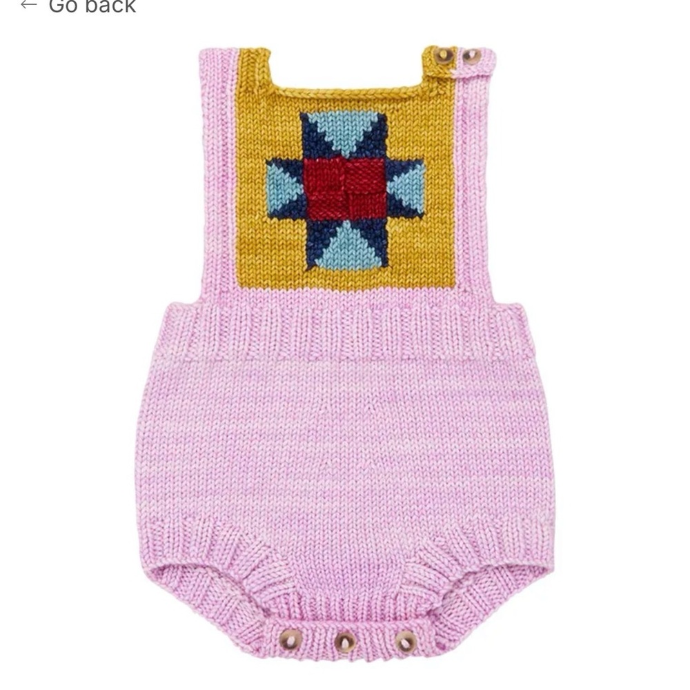 Misha And Puff Nova merino wool Pink Knit Romper